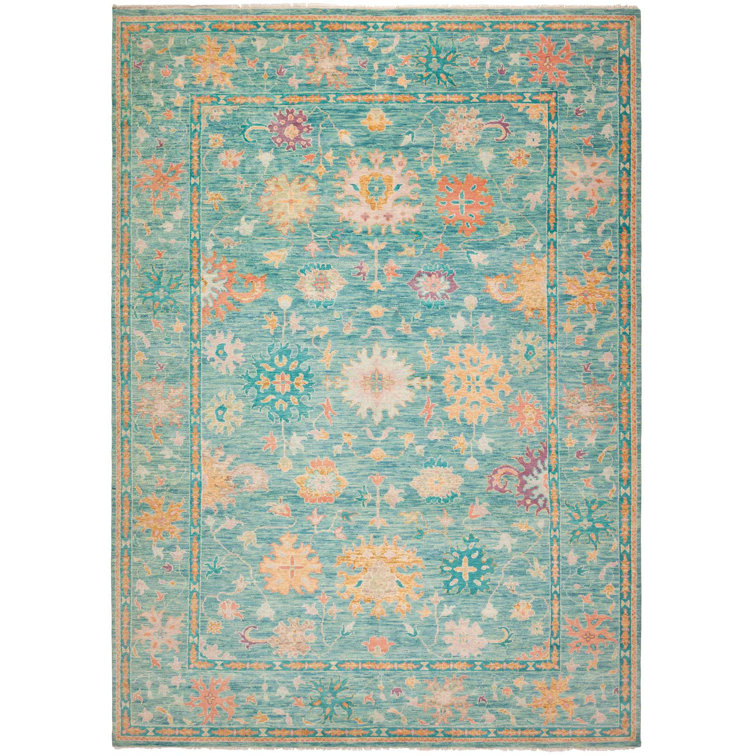 Shalom Brothers Handmade HandKnotted Wool Light Green Rug Wayfair